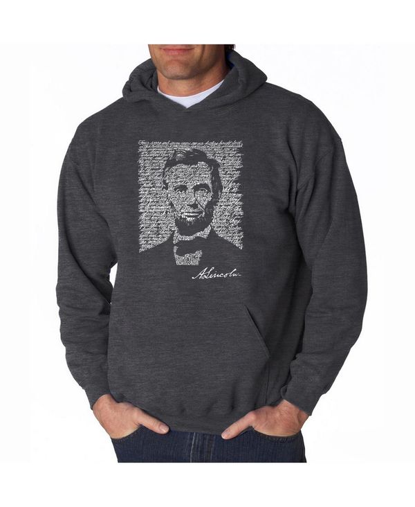 エルエーポップアート メンズ アウター パーカー・スウェット パーカー LA Pop Art Men's Word Art Hoodie - Abraham Lincoln Dark Gray グレー｜ReVida 店 13,485円