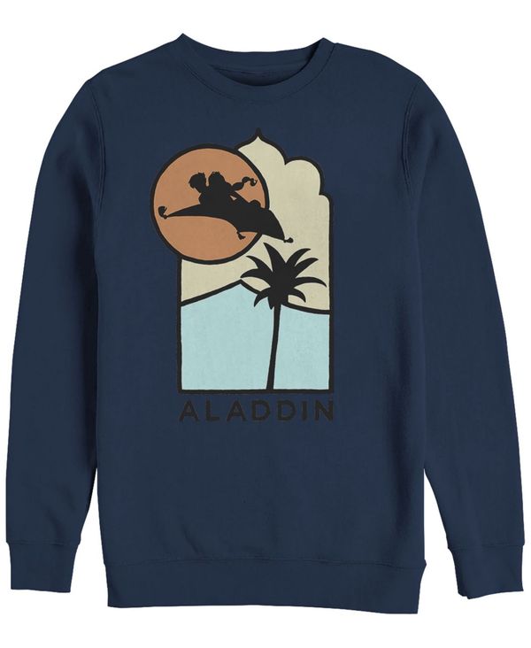 フィフスサン メンズ アウター パーカー・スウェット クルーネック ロゴ フリース Fifth Sun Disney Men's Aladdin Live Action Carpet Ride Line Art Logo Crewneck Fleece Navy ネイビー｜ReVida 店 8,986円
