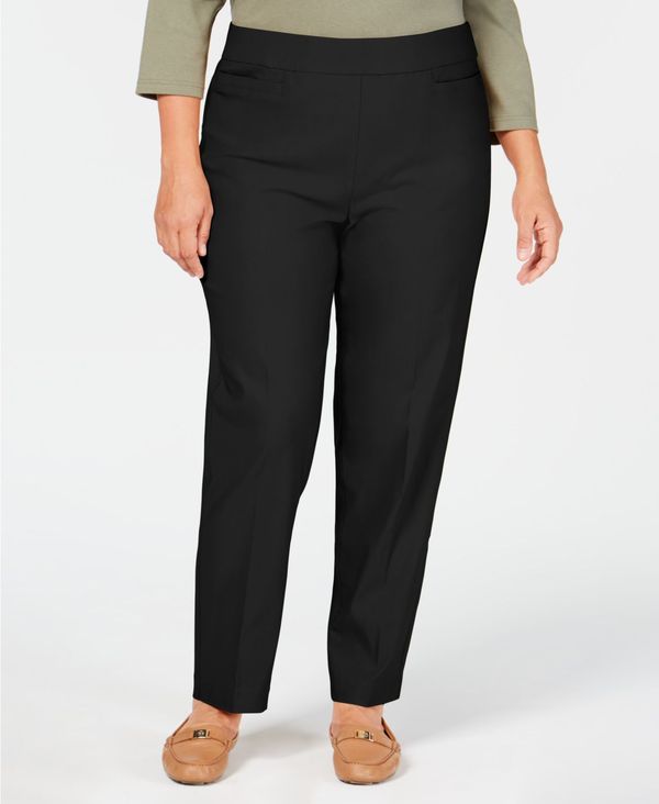 アルフレッド ダナー レディース ボトムス カジュアルパンツ プラスサイズ Alfred Dunner Plus Size Classic Allure Average Length Pant Black ブラック|ReVida 店