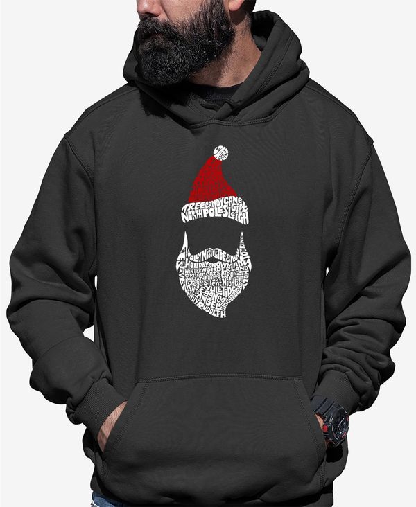 エルエーポップアート メンズ アウター パーカー・スウェット スウェット シャツ LA Pop Art Men's Santa Claus Word Art Hooded Sweatshirt Dark Gray グレー