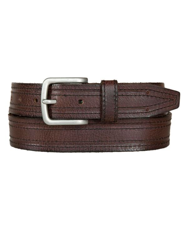ラッキーブランド メンズ アクセサリー ベルト レザー Lucky Brand Men's Antique-Like Leather Belt with Darker Stitching Detail Brown ブラウン|ReVida 店