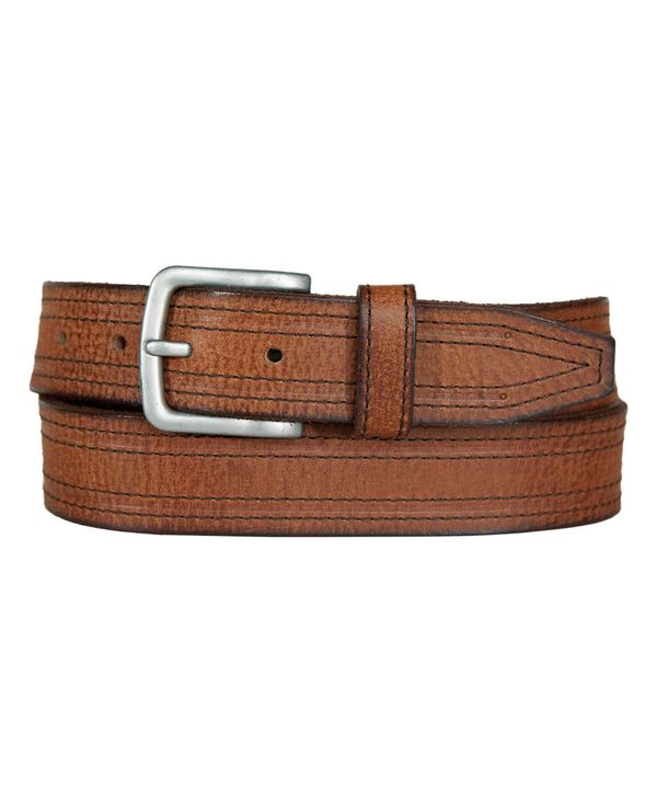ラッキーブランド メンズ アクセサリー ベルト レザー Lucky Brand Men's Antique-Like Leather Belt with Darker Stitching Detail Tan タン