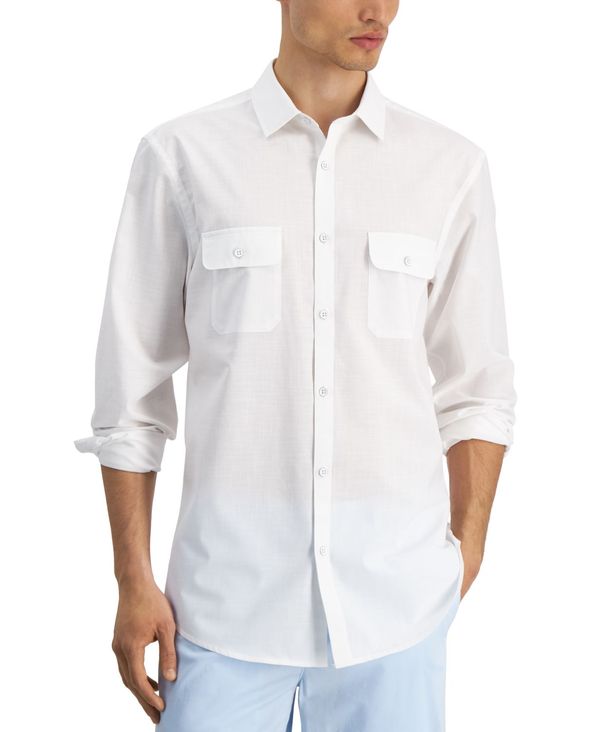 アルファニ メンズ トップス シャツ Alfani Men's Regular-Fit Solid Shirt Bright White ホワイト