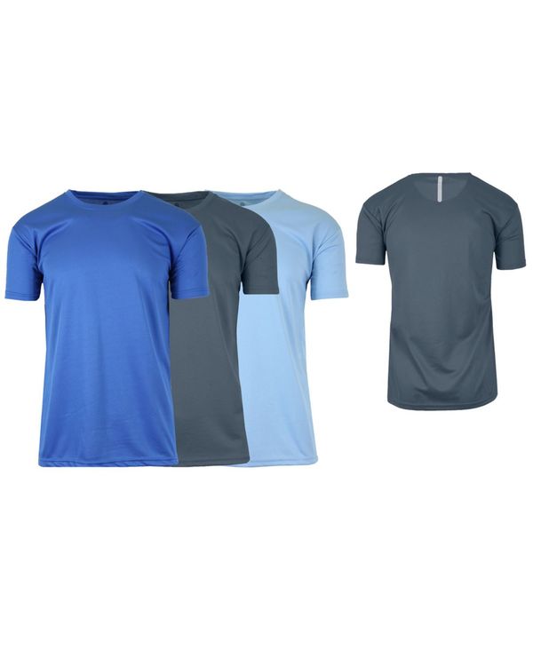 ギャラクシーバイハルビック メンズ トップス Tシャツ Galaxy By Harvic Men's Short Sleeve Moisture-Wicking Quick Dry Performance Tee Pack of 3 Medium Blue/Charcoal/Light Blue チャコール｜ReVida 店