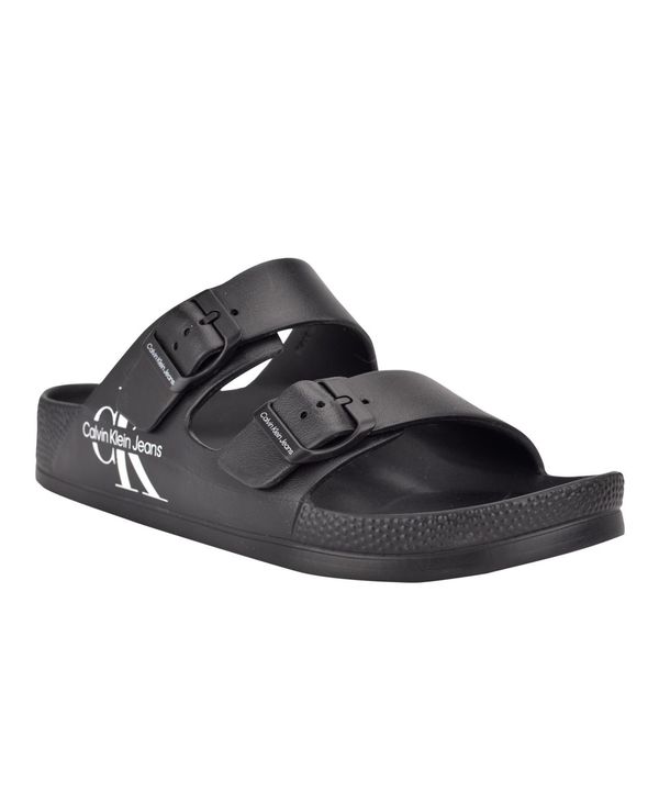 カルバンクライン メンズ シューズ サンダル Calvin Klein Men's Zion Open Toe Casual Slip-on Sandals Black ブラック|ReVida 店
