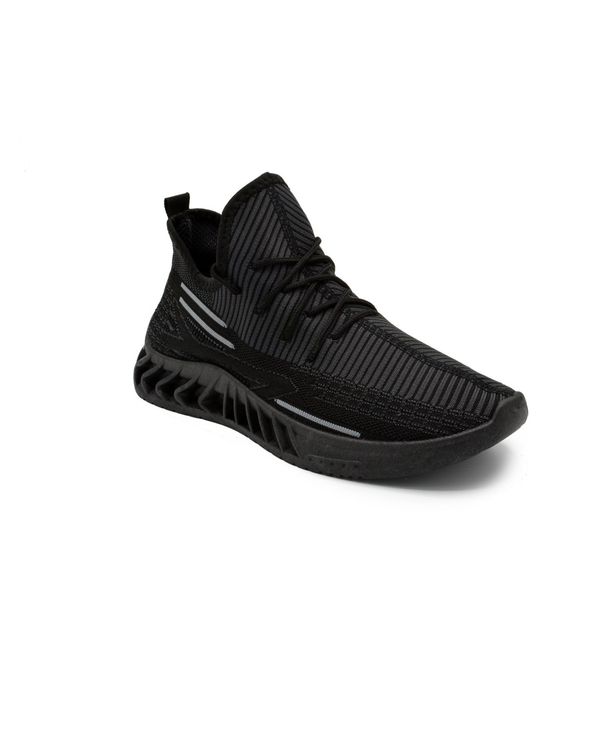 アカデミクス メンズ シューズ スニーカー 編み物 Akademiks Men\u0027s Fit 2.0 Knit Jogger Sneakers Black Gray 黒いこと スニーカー-メンズ靴-靴