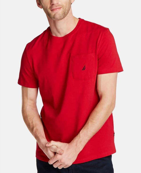 ナウティカ メンズ トップス Tシャツ クルーネック シャツ Nautica Men's Classic-Fit Solid Crew Neck Pocket T-Shirt Nautica Red レッド
