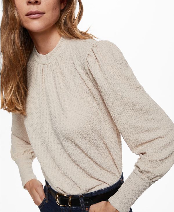 マンゴ レディース シャツ Blouse ブラウス Women's Flowy Turtleneck