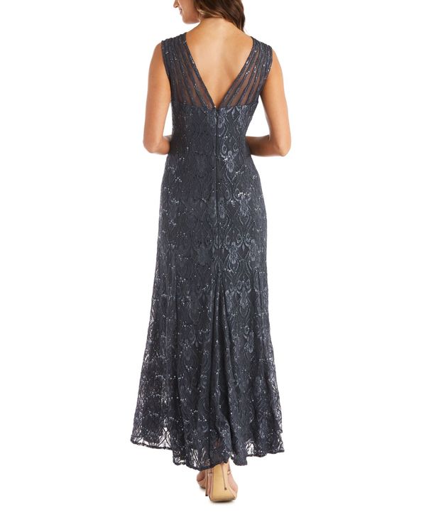 変更OK ラフェム レディース ワンピース トップス Embellished Mesh A-Line Gown | belalsite.com
