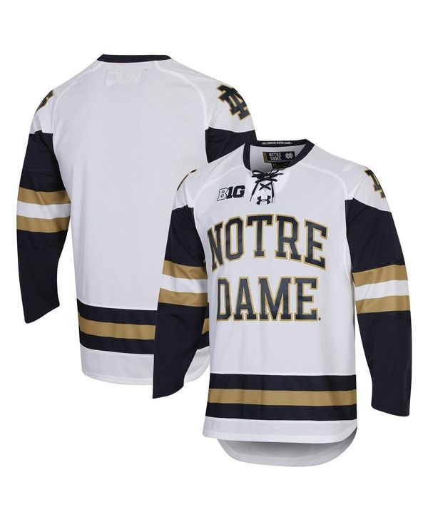 アンダーアーマー メンズ トップス シャツ ジャージー Under Armour Men's White Notre Dame Fighting Irish UA Replica Hockey Jersey White ホワイト｜ReVida 店