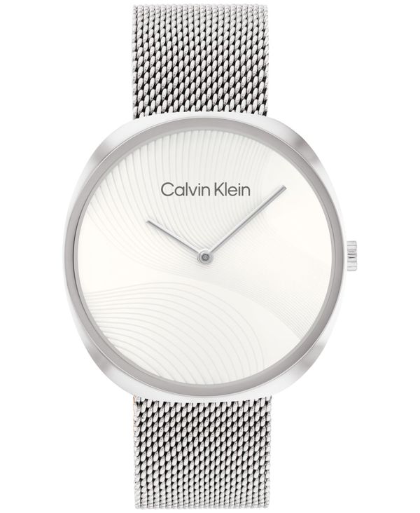 カルバンクライン レディース アクセサリー 腕時計 メッシュ Tシャツ Calvin Klein Women's 2-Hand Silver-Tone Stainless Steel Mesh Bracelet Watch 36mm Stainless Steel シルバー