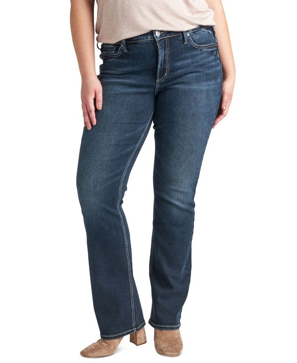 シルバー ジーンズ レディース ボトムス デニムパンツ ブーツカット プラスサイズ ブーツ Silver Jeans Co. Plus Size Suki Slim Bootcut Jeans Short & Regular Lengths Indigo インディゴ｜ReVida 店