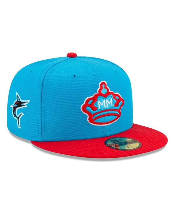 ニューエラ メンズ アクセサリー 帽子 New Era Men's Blue Red Miami Marlins City Connect 59FIFTY Fitted Hat Blue Red ブルー|ReVida 店