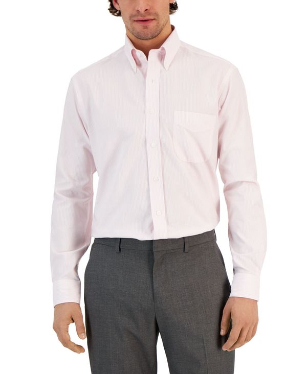 クラブルーム メンズ トップス シャツ レギュラーフィット Club Room Men's Regular Fit University Stripe Dress Shirt Orchid Pink ピンク｜ReVida 店