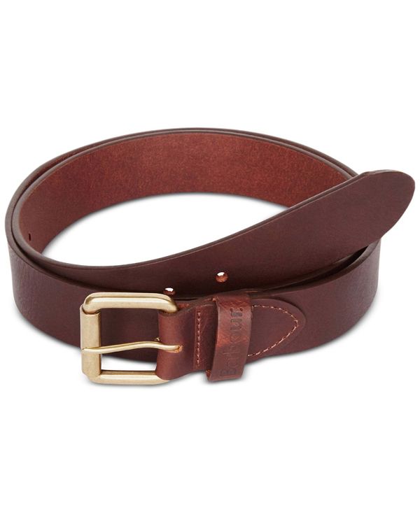 バブアー メンズ 付属品 胴締め なめし革 Barbour Men\u0027s Allanton Leather Belt Brown 赤銅色