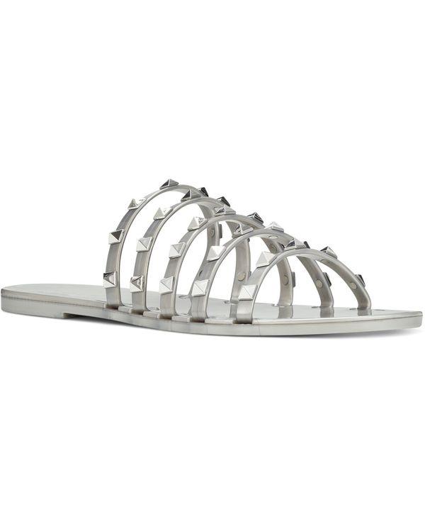 絶対一番安い ナインウェスト レディース サンダル シューズ Women S Charli Flat Slide Jelly Sandals Silver 人気ブランドを Veludayar In