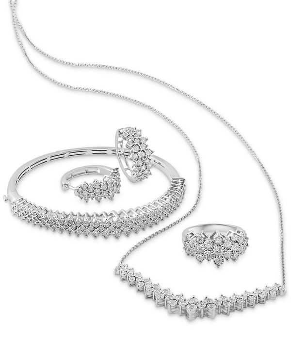 エフィー レディース ピアス・イヤリング アクセサリー EFFYreg; Diamond Round Baguette Cluster Stud  Earrings (3 Ct. In 14k White Gold White Gold ピアス