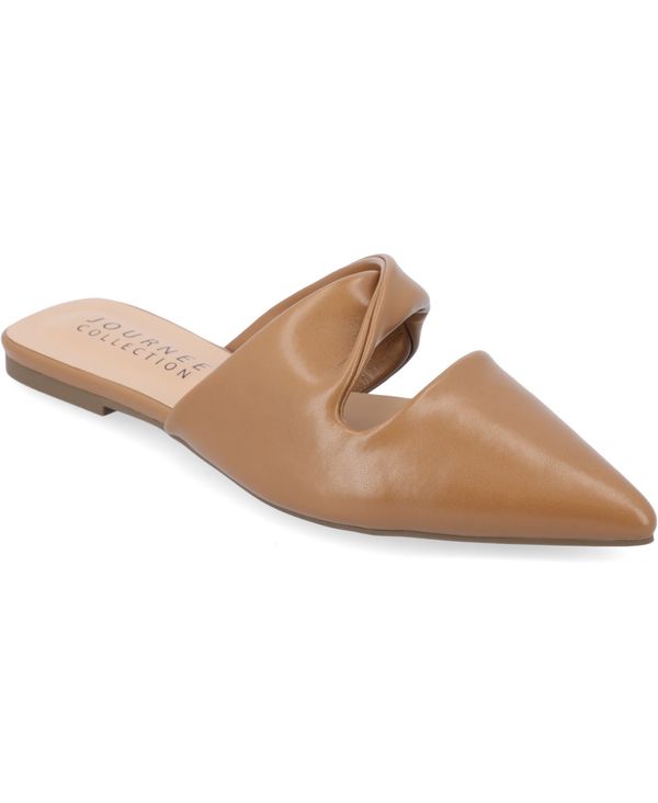 ジュルネ コレクション レディース シューズ パンプス Journee Collection Women's Enniss Twist Pointed Toe Flats Brown ブラウン|ReVida 店