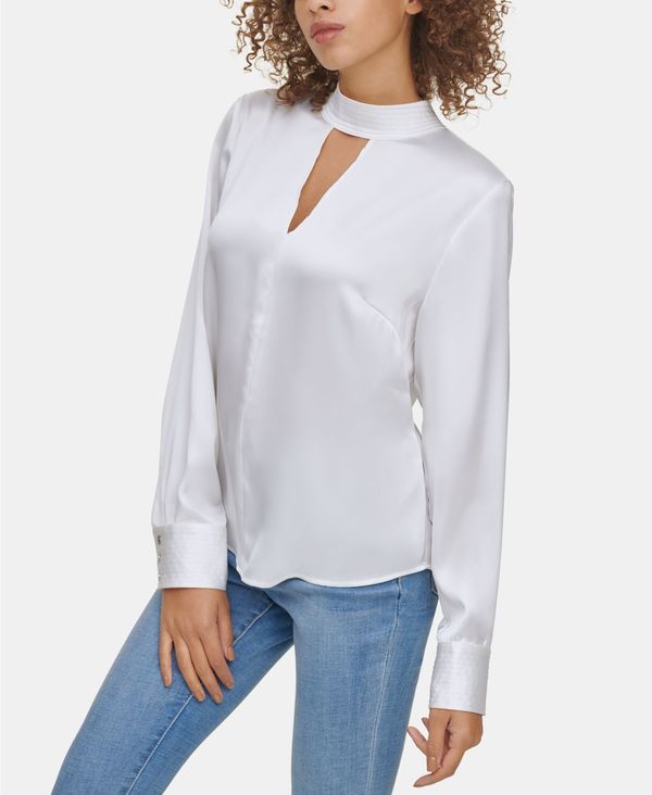 ダナ キャラン ニューヨーク レディース シャツ トップス Front Cutout Top Ivory