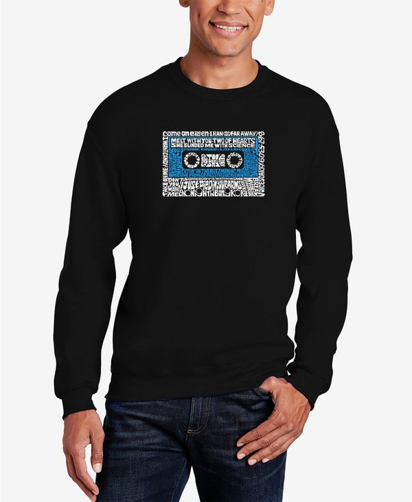エルエーポップアート メンズ アウター パーカー・スウェット クルーネック スウェット シャツ LA Pop Art Men's 80's One Hit Wonders Word Art Crew Neck Sweatshirt Black ブラック