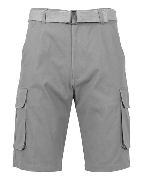 ギャラクシーバイハルビック メンズ ボトムス ハーフパンツ・ショーツ ショートパンツ コットン Galaxy By Harvic Men's Flat Front Belted Cotton Cargo Shorts Gray グレー