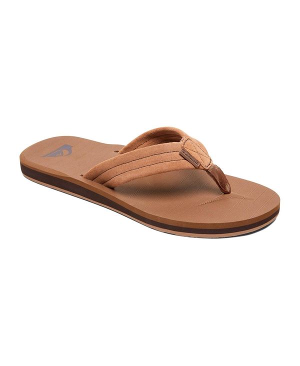 クイックシルバー メンズ シューズ スニーカー スエード Quiksilver Men's Carver Suede Flip Flops Tan タン