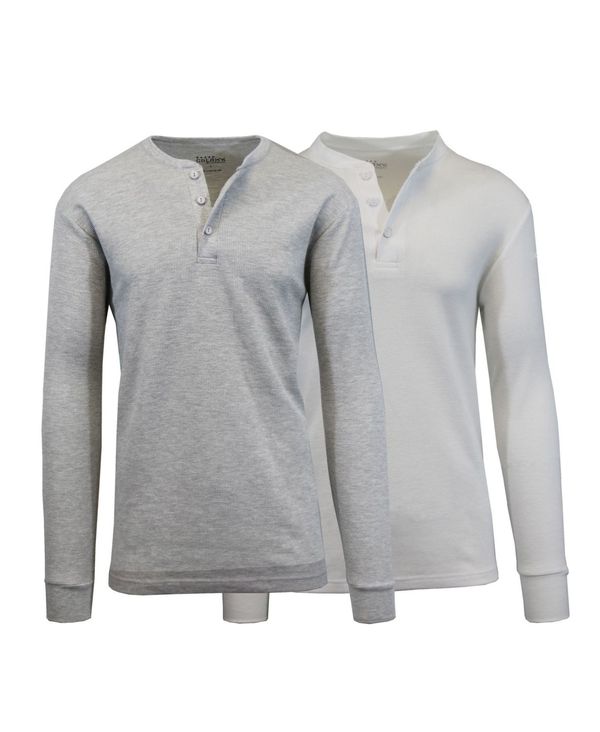 ギャラクシーバイハルビック メンズ トップス Tシャツ Galaxy By Harvic Men's Long Sleeve Thermal Henley Tee Pack of 2 Multi7 マルチカラー｜ReVida 店