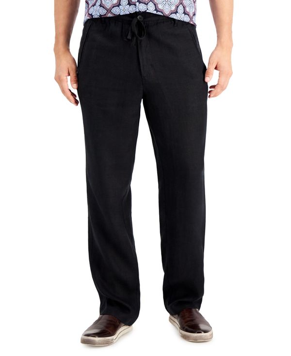 クラブルーム メンズ ボトムス カジュアルパンツ パンツ リネン Club Room Men's 100% Linen Pants Deep Black ブラック
