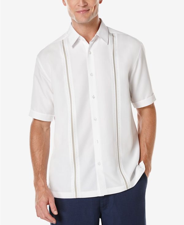 キューバベラ メンズ トップス シャツ ダウン Cubavera Men's Pick Stitch Panel Short Sleeve Button-Down Shirt Bright White ホワイト 12,395円