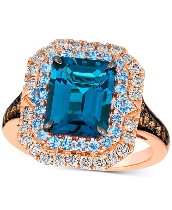 ルヴァン レディース リング アクセサリー Chocolate Quartz (2-3 ct. Diamond (5 ct.  Halo Ring in 14k Gold No Color 通販
