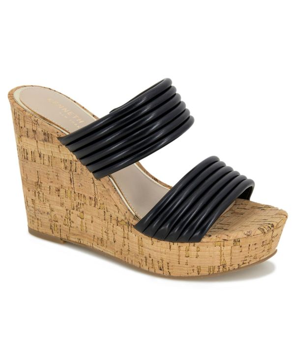 ケネスコール レディース シューズ サンダル Kenneth Cole New York Women's Cailyn Wedge Sandals Black ブラック