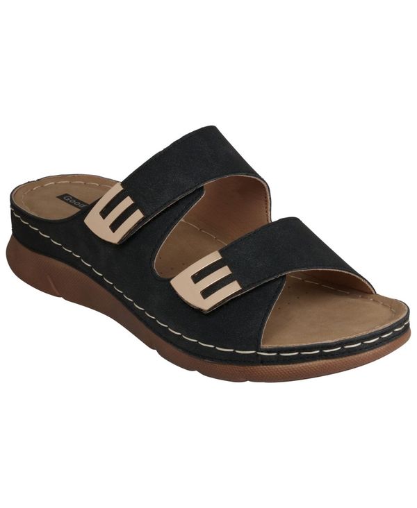 ジーシーシューズ レディース シューズ サンダル GC Shoes Women's Gretchen Comfort Flat Sandals Black ブラック
