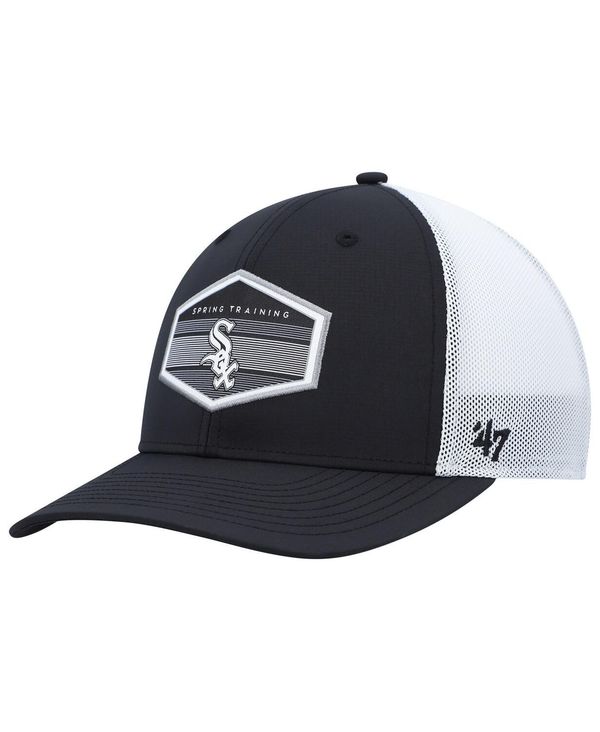 47 ブランド メンズ アクセサリー 帽子 '47 Brand Men's Black White Chicago White Sox Spring Training Burgess Trucker Snapback Hat Black White ホワイト|ReVida 店