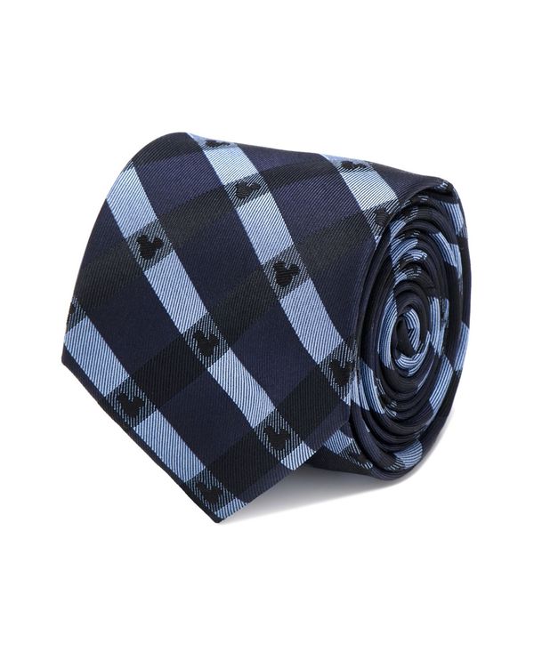 最安値 ディズニー メンズ ネクタイ アクセサリー Mickey Mouse Plaid Men S Tie Blue 希少 Demo Caronova Sa Com