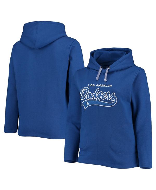 ソフト アズ ア グレープ レディース アウター パーカー・スウェット プラスサイズ パーカー Soft As A Grape Women's Royal Los Angeles Dodgers Plus Size Side Split Pullover Hoodie Royal