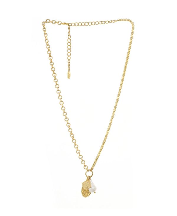 独創的 エティカ レディース ネックレス チョーカー ペンダントトップ アクセサリー Cultured Freshwater Pearl Gold Plated Chain Necklace With Charms Gold 新発売の Pees Kw Com