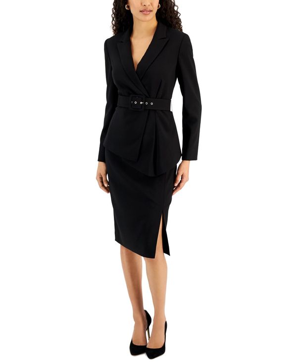 タハリエーエスエル レディース ボトムス スカート Tahari ASL Belted Wrap Skirt Suit Black ブラック｜ReVida 店 44,720円