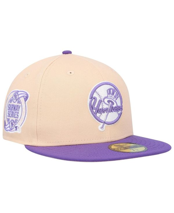 ニューエラ メンズ アクセサリー 帽子 New Era Men's Peach Purple New York Yankees Subway Series Side Patch 59FIFTY Fitted Hat Peach Purple ピーチ|ReVida 店