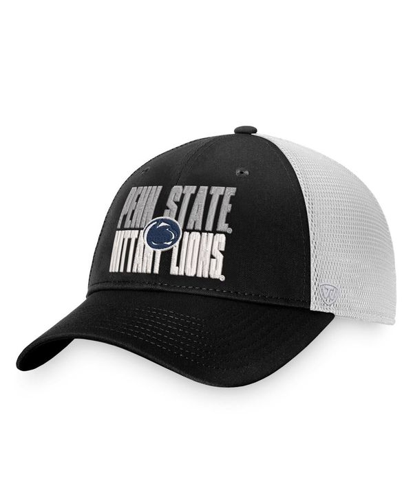トップオブザワールド メンズ アクセサリー 帽子 Top of the World Men's Black White Penn State Nittany Lions Stockpile Trucker Snapback Hat Black White ホワイト