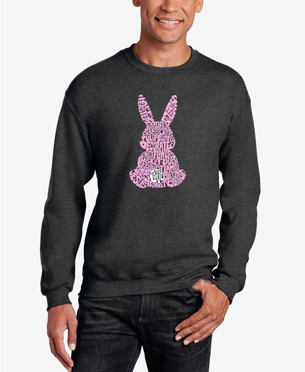 エルエーポップアート メンズ アウター パーカー・スウェット クルーネック スウェット シャツ LA Pop Art Men's Word Art Crewneck Easter Bunny Sweatshirt Dark Gray グレー｜ReVida 店
