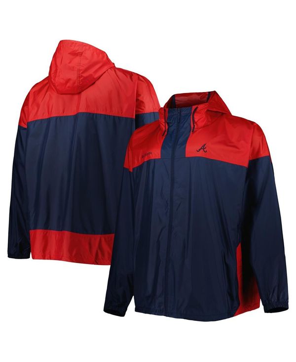 コロンビア メンズ アウター 上衣・上衣 トール Columbia Men\u0027s Navy Atlanta Braves Flash Forward Challenger Big and Tall Omni-Shade Full-Zip Windbreaker Navy 米国海軍
