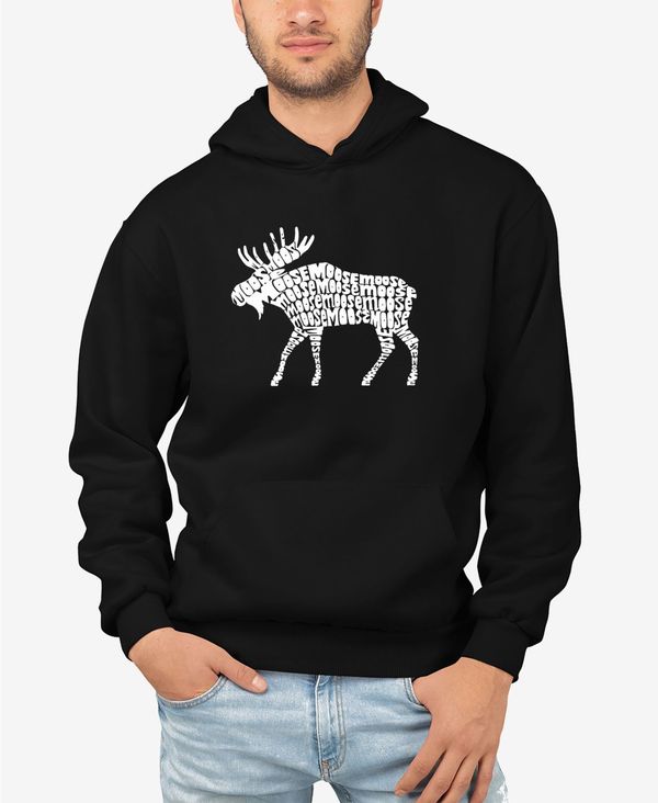 エルエーポップアート メンズ アウター パーカー・スウェット スウェット シャツ LA Pop Art Men's Moose Word Art Long Sleeve Hooded Sweatshirt Black ブラック｜ReVida 店