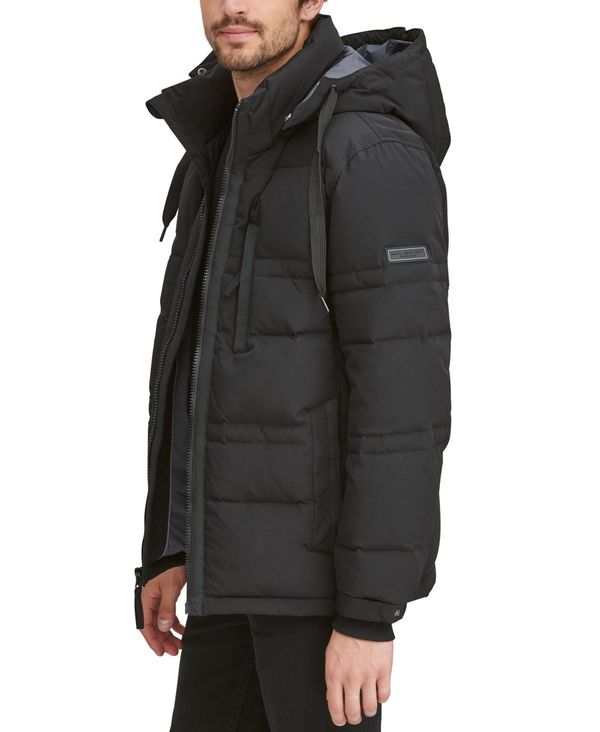 マークニューヨーク メンズ アウター ジャケット・ブルゾン ダウン ジャケット Marc New York Men's Huxley Crinkle Down Jacket with Removable Hood Black ブラック