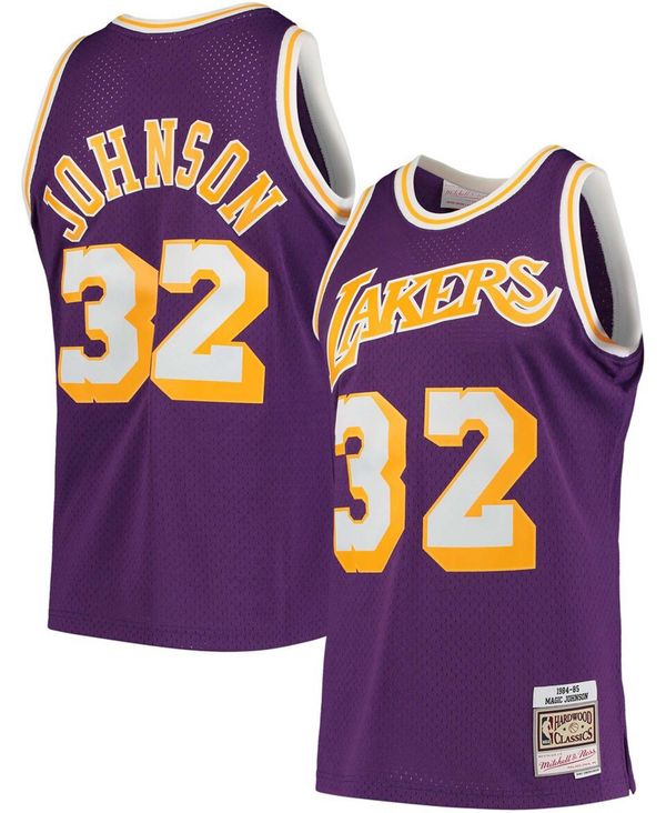 ミッチェル&ネス メンズ トップス シャツ ジャージー Mitchell & Ness Men's Magic Johnson Purple Los Angeles Lakers 1984-85 Hardwood Classics Swingman Player Jersey Purple パープル