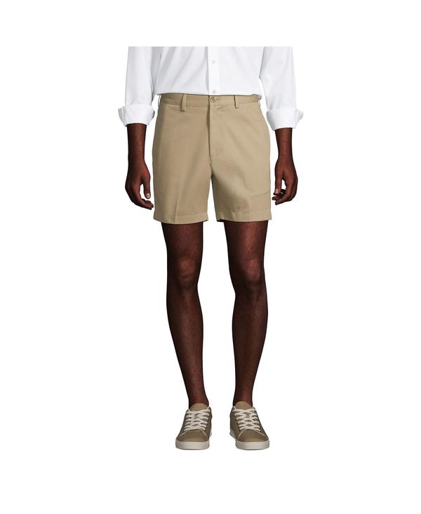 ランズエンド メンズ ボトムス ハーフパンツ・ショーツ ショートパンツ Lands' End Men's Traditional Fit 6 No Iron Chino Shorts Khaki カーキ