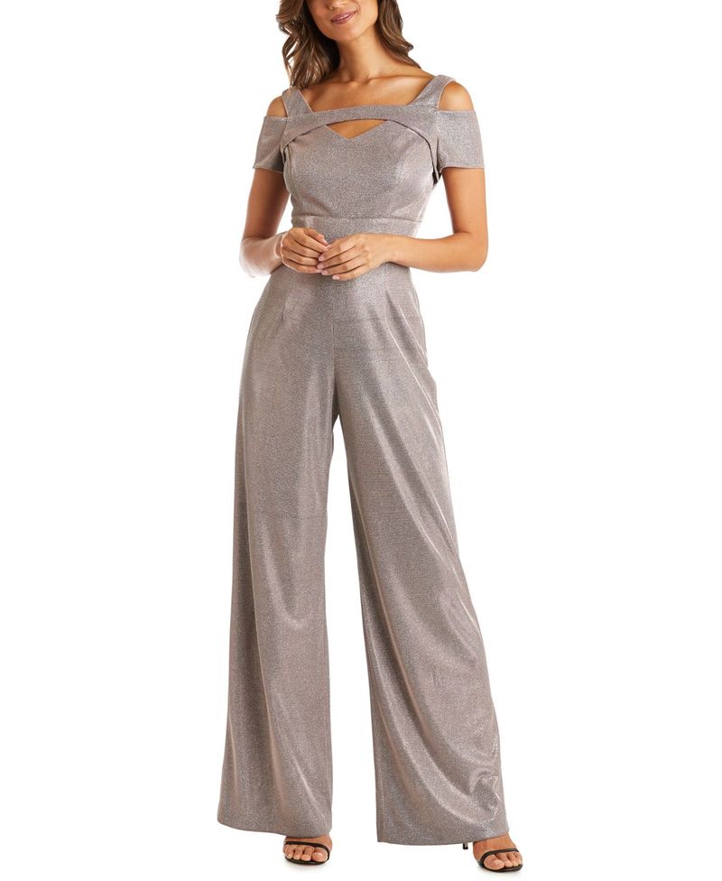 最新情報 楽天市場 アールアンドエムリチャーズ レディース ワンピース トップス Petite Metallic Jumpsuit Cappucino Revida 楽天市場店 最安値挑戦 Advance Com Ec