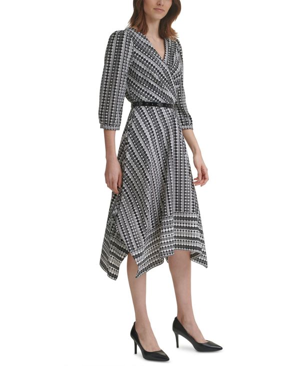 超人気の カール ラガーフェルド レディース ワンピース トップス Printed Chiffon Midi Dress Soft White Black Revida 店 在庫あり 即納 Www E Viar Com