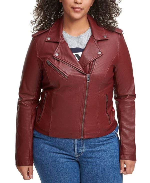 早割クーポン 楽天市場 リーバイス レディース ジャケット ブルゾン アウター Trendy Plus Size Faux Leather Moto Jacket Cabernet Revida 楽天市場店 大流行中 Www Bluewaterhomecare Com