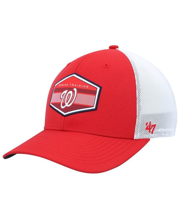 47 ブランド メンズ アクセサリー 帽子 '47 Brand Men's Red White Washington Nationals Spring Training Burgess Trucker Snapback Hat Red White ホワイト|ReVida 店