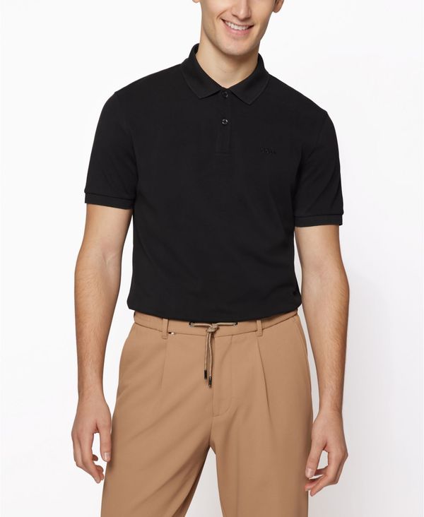 ヒューゴボス メンズ トップス ポロシャツ コットン Hugo Boss Boss Men's Cotton Regular-Fit Polo Shirt Black ブラック